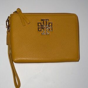 Tory Burch Yellow Leather Wristlet